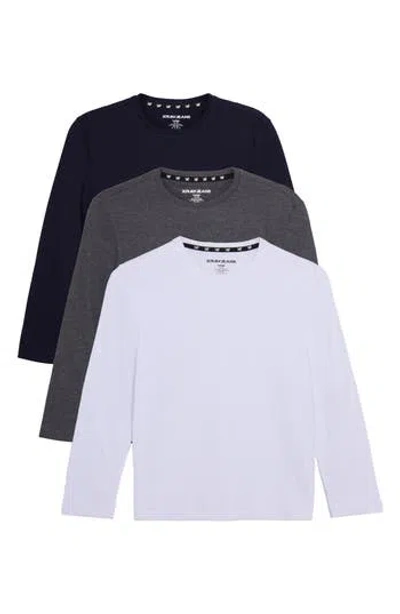 X-ray Xray Kids' 3-pack Long Sleeve Cotton T-shirts In Multi