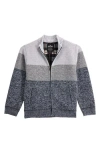 X-ray Xray Kids' Colorblock Full Zip Sweater In Gray