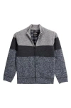 X-ray Xray Kids' Colorblock Full Zip Sweater In Gray