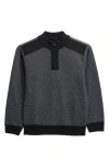 X-ray Xray Kids' Fleece Quarter Zip Sweater In Black
