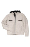X-ray Xray Kids' Hooded Faux Leather Moto Jacket In Neutral