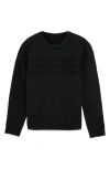 X-ray Xray Kids' Moto Ribbing Detail Crewneck Sweater In Black