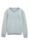 X-ray Xray Kids' Moto Ribbing Detail Crewneck Sweater In Gray