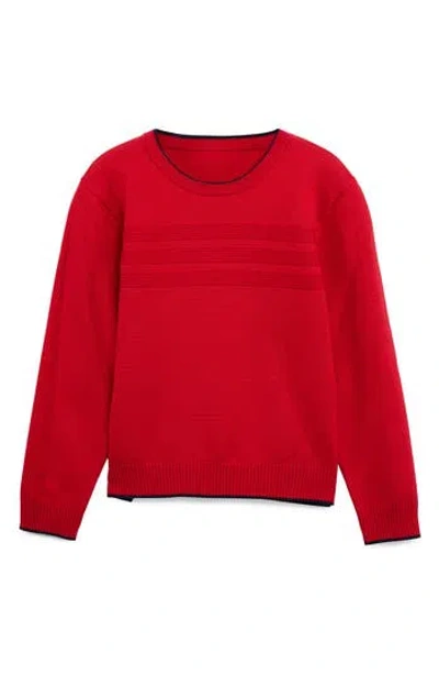 X-ray Xray Kids' Moto Ribbing Detail Crewneck Sweater In Red
