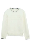 X-ray Xray Kids' Moto Ribbing Detail Crewneck Sweater In White