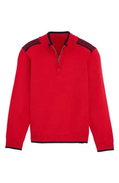 X-ray Xray Kids' Raw X Shoulder Detail Quarter Zip Sweater In Red