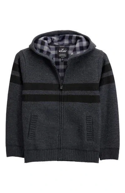 X-ray Xray Kids' Stripe Full Zip Hoodie In Black