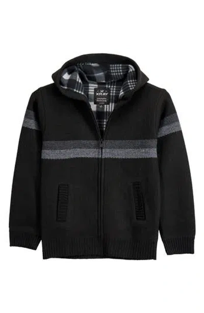 X-ray Xray Kids' Stripe Full Zip Hoodie In Black