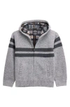 X-ray Xray Kids' Stripe Full Zip Hoodie In Gray