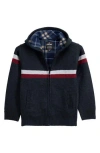 X-ray Xray Kids' Stripe Full Zip Hoodie In Black