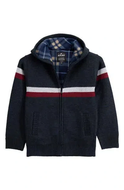 X-ray Xray Kids' Stripe Full Zip Hoodie In Black
