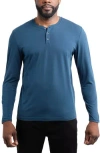 X-ray Xray Long Sleeve Henley In Blue