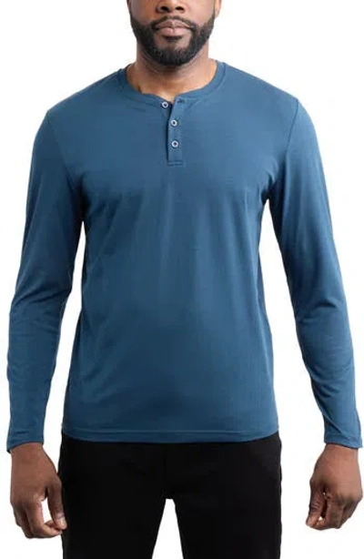 X-ray Xray Long Sleeve Henley In Blue