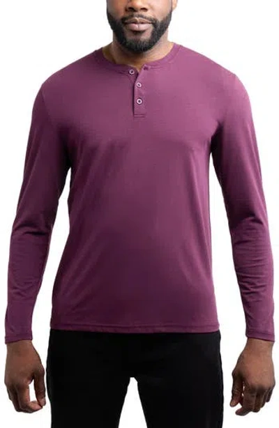 X-ray Xray Long Sleeve Henley In Purple