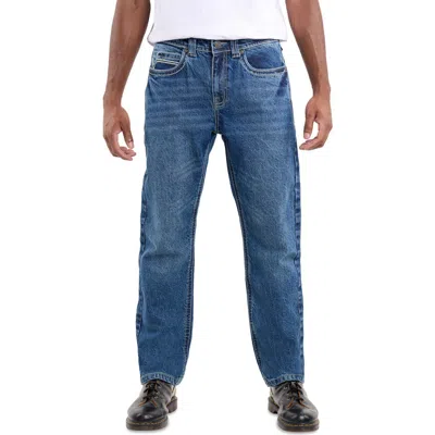 X-ray Xray Saddle Stitch Relaxed Straight Leg Jeans In Blue