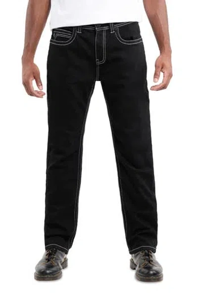 X-ray Xray Saddle Stitch Straight Leg Jeans In Black