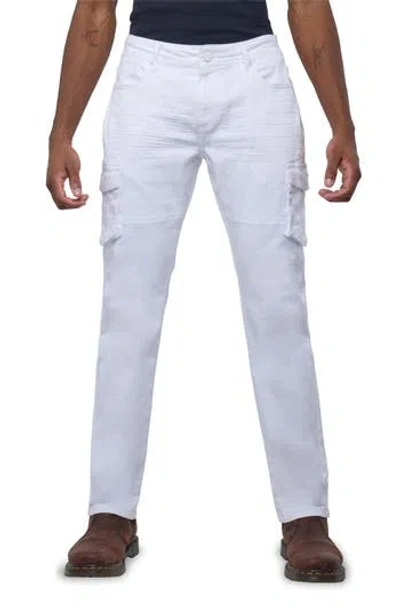 X-ray Xray Slim Fit Cargo Jeans In White