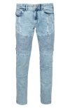 X-ray Xray Stretch Mid Rise Skinny Moto Jeans In Blue