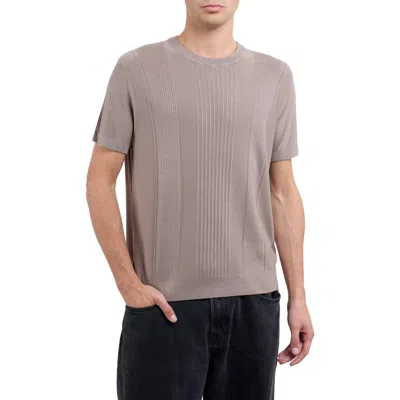 X-ray Xray Stripe Short Sleeve Sweater In Neutral