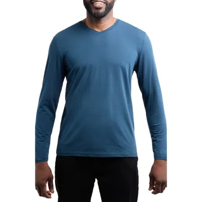 X-ray Xray V-neck Long Sleeve T-shirt In Blue