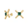 X Studio Women's Gold / Green The X Esmeralda Earrings - Gold In Gold