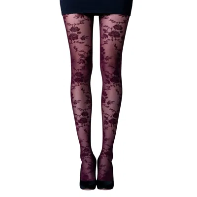 X Studio Women's Red Crimson Veins Tights In Purple