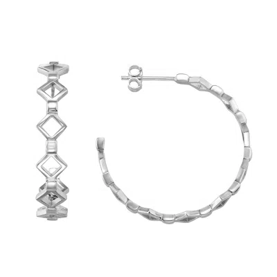 X Studio Women's Silhouette Hoop Earrings - Silver In Metallic
