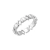 X Studio Women's Silhouette Ring Thick Band - Silver In Metallic