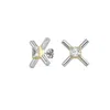 X Studio Women's White / Gold / Silver The X Sparkle Earrings - Gold & Silver In Metallic