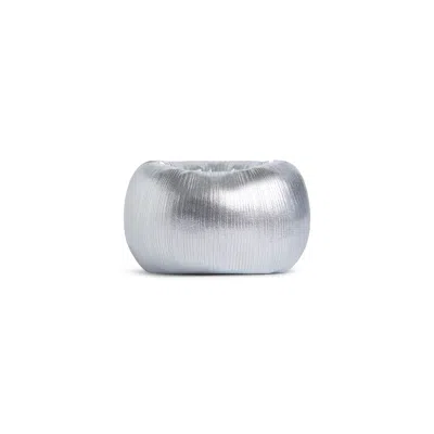 X2 Women's Silver Puff Bangle: Chrome In Metallic