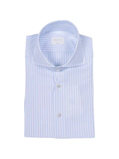 Xacus Vertical Striped Dress Casual Shirt In Blue