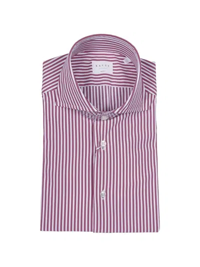 Xacus Red Vertical Striped Casual Shirt In Purple