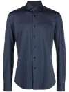 Xacus Long-sleeve Button-up Shirt In Blue