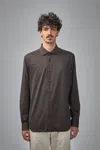 Xacus Long-sleeved Button-fastening Shirt In Brown