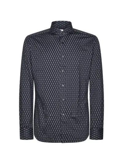 Xacus Active Shirt Geometric-print Shirt In Blue