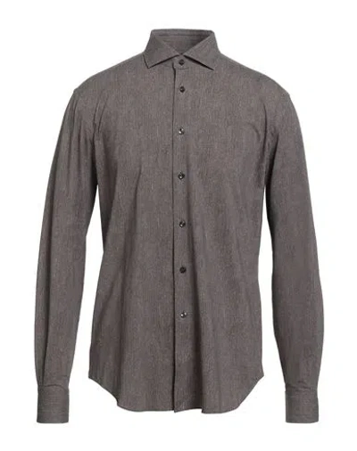 Xacus Active Shirt Man Shirt Dark Brown Size 17 ½ Polyamide, Elastane