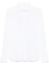 Xacus Button-down White Linen Shirt With Subtle Texture In White