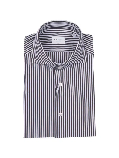 Xacus Active Striped Button-down Shirt In Black