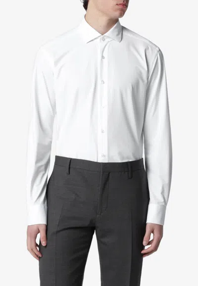 Xacus Active Twill Long-sleeved Shirt In White