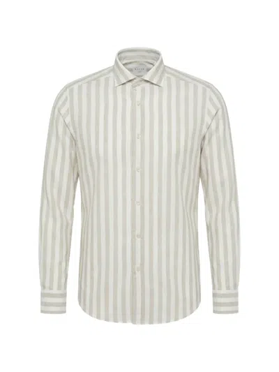 Xacus Active Vertical-stripe Long-sleeve Shirt In Gray