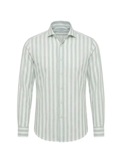 Xacus Active Vertical-stripe Shirt In Green