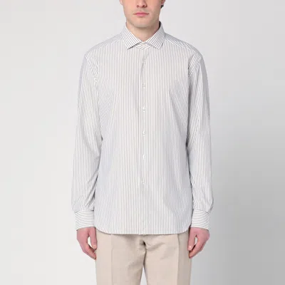 XACUS XACUS WHITE/BEIGE COTTON SHIRT