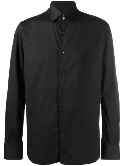 Xacus Black Cotton Blend Classic Shirt