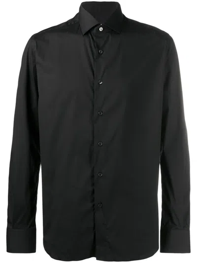XACUS BLACK SLIM FIT SHIRT