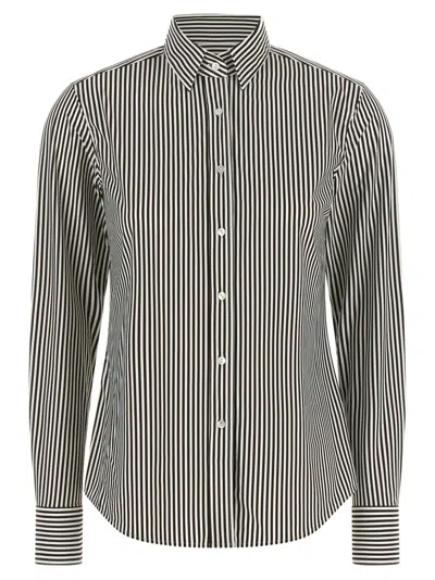 Xacus Blackwhite Regular Stripes Shirt In Multi