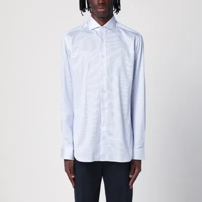 Xacus Striped Light Blue Cotton Travel Shirt