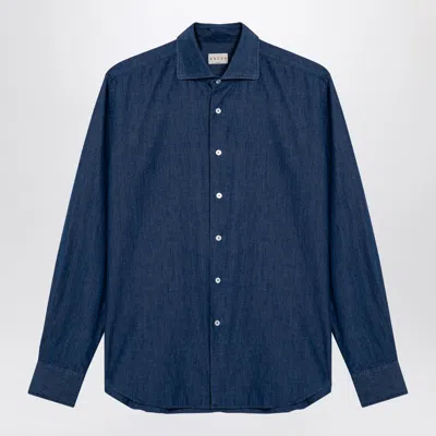 XACUS XACUS INDIGO BLUE DENIM COTTON SHIRT