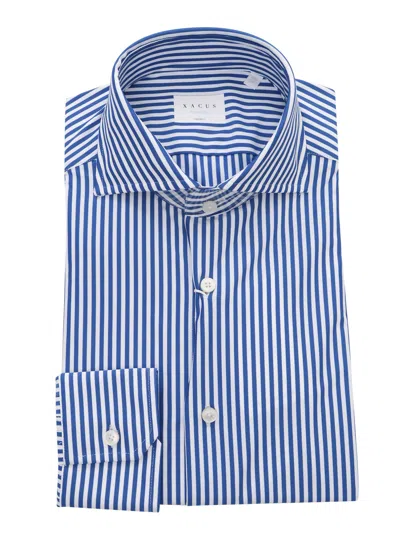 Xacus Blue Striped Shirt In Multi