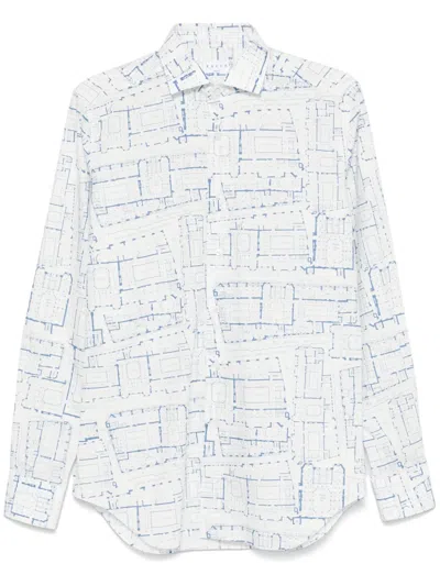 Xacus Blueprint Shirt In 蓝色