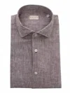 Xacus Brown Linen Shirt In Brown